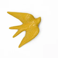 Hirondelle en céramique - Jaune moutarde