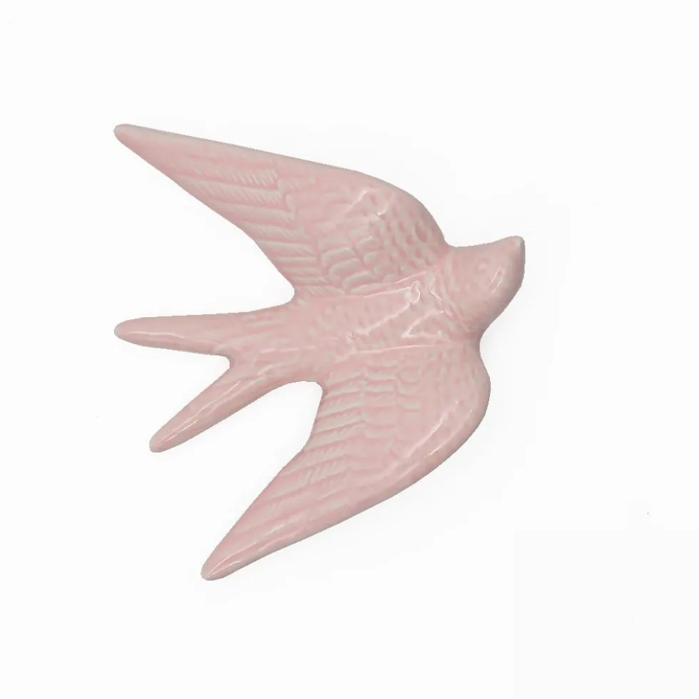 Hirondelle en céramique - Rose pâle