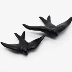 Hirondelle lisse en céramique noire mate