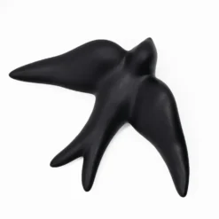 Hirondelle lisse en céramique noire mate