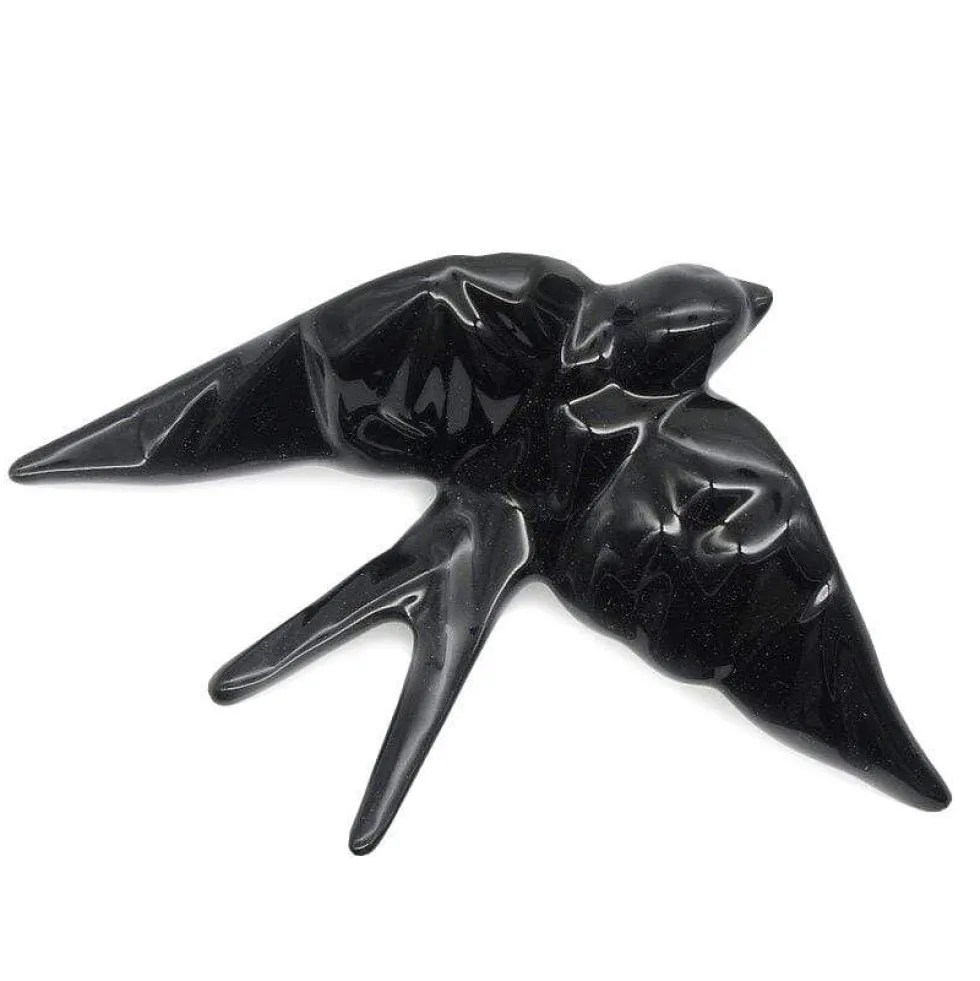Hirondelle stylisée en céramique - Noire