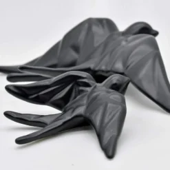 Hirondelle stylisée en céramique - Noir mat