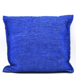 Housse de coussin artisanale 60x60 - Bleu dur