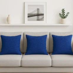 Housse de coussin artisanale 60x60 - Bleu dur
