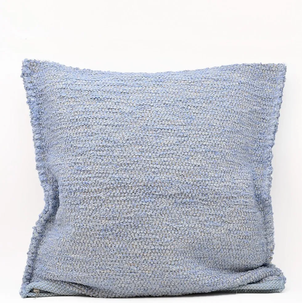 Housse de coussin artisanale 60x60 - Bleu ciel