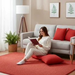 Housse de coussin artisanale 60x60 - Rouge