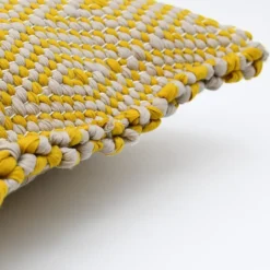 Housse de coussin en fibres recyclées - Jaune