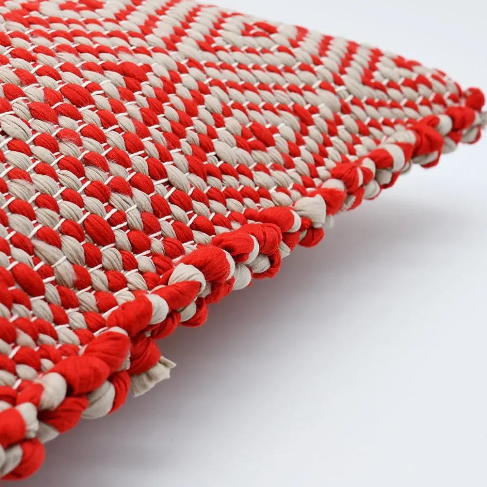 Housse de coussin en fibres recyclées - Rouge