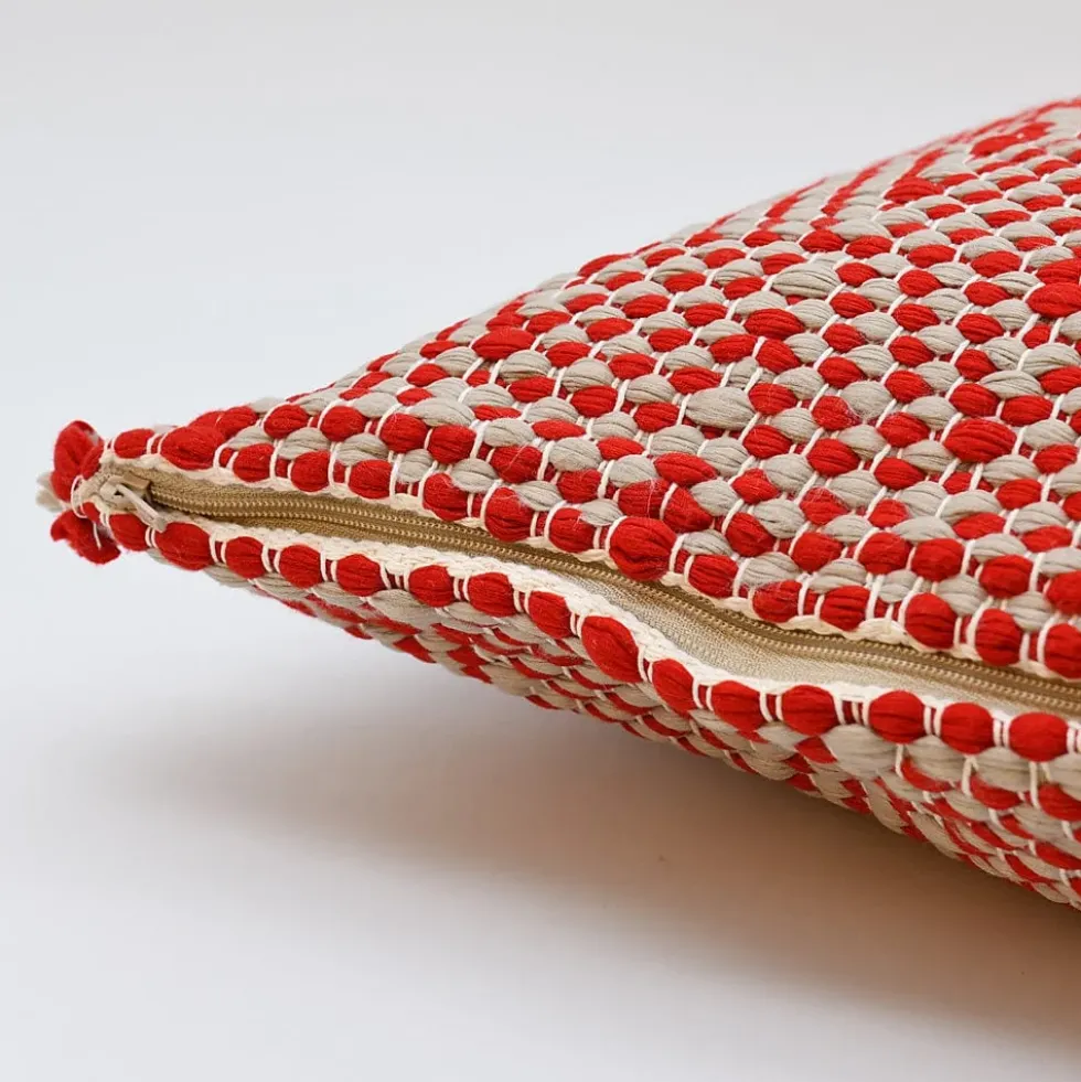Housse de coussin en fibres recyclées - Rouge