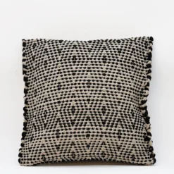 Housse de coussin en fibres recyclées - Noir