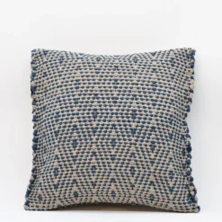 Housse de coussin en fibres recyclées - Bleu