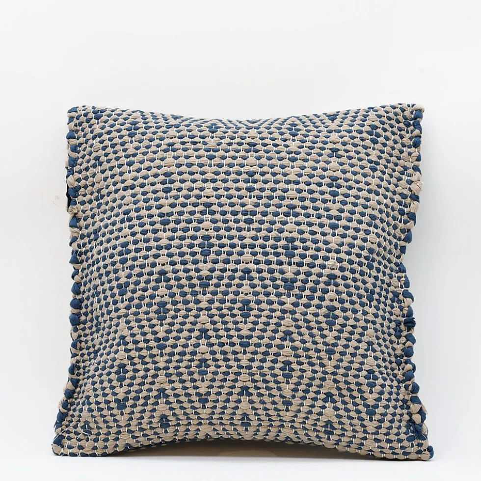 Housse de coussin en fibres recyclées - Bleu