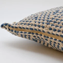 Housse de coussin en fibres recyclées - Bleu