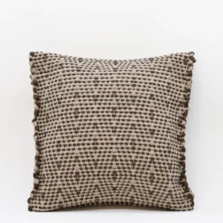 Housse de coussin en fibres recyclées - Marron