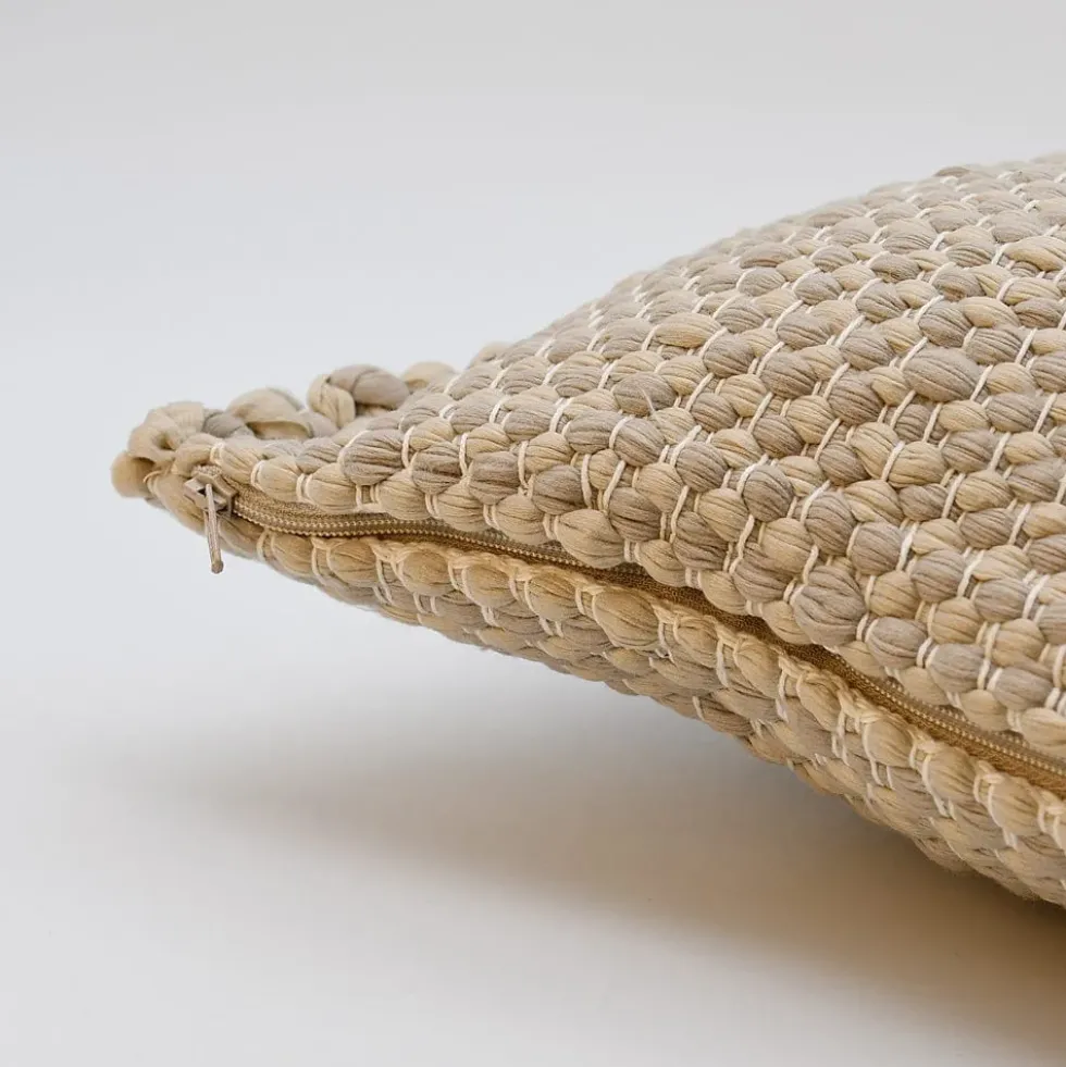 Housse de coussin en fibres recyclées - Beige