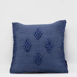 Housse de coussin 40x40 "Tapete de Trapo" - Bleu foncé