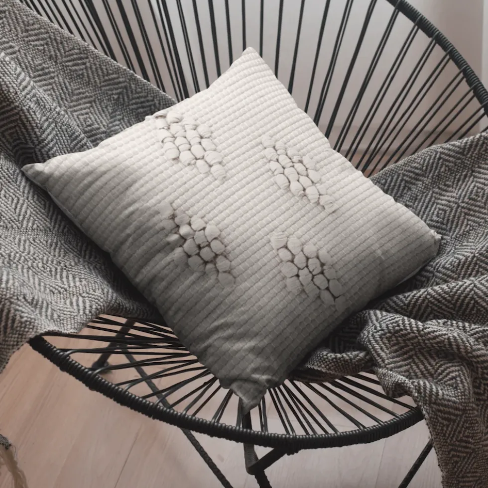 Housse de coussin 40x40 "Tapete de Trapo" - Beige