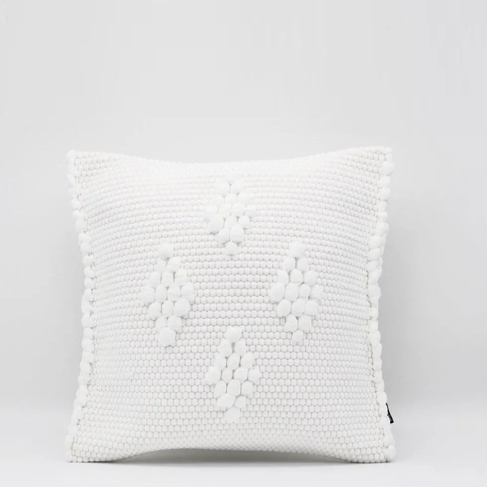 Housse de coussin 40x40 "Tapete de Trapo" - Blanc