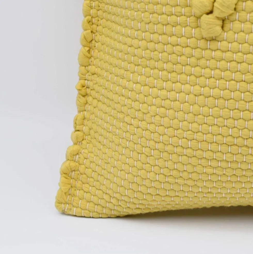 Housse de coussin 40x40 "Tapete de Trapo" - Jaune