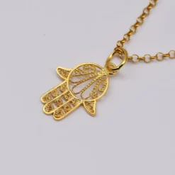Mão de Fátima I Pendentif en argent doré - 2.5cm