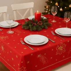 Nappe en coton "Festas" - Rouge