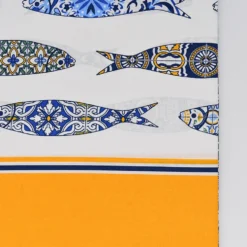 Nappe en coton "Sardinha" - Jaune