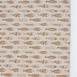 Nappe en coton "Sardinhas" - Marron