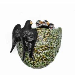 Nid d'hirondelle en céramique vert