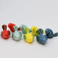 Paire d'oiseaux en céramique - Jaune