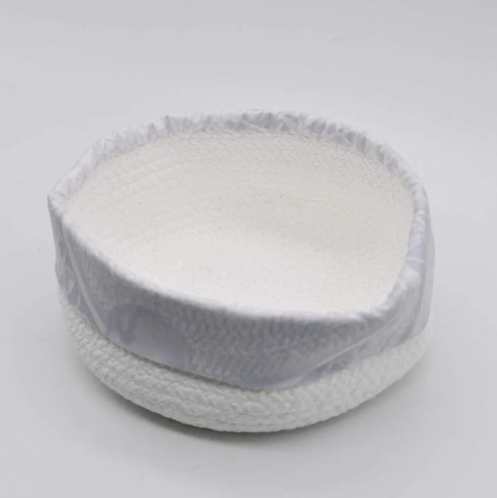 Panier en coton à parements gris