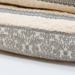 Parure de bain 3 pièces - Beige et gris