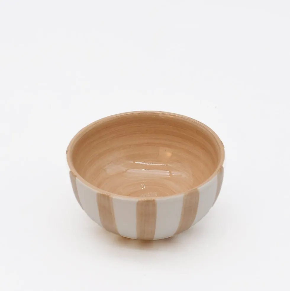 Petit bol rayé "Costa Nova Mar" - Moka