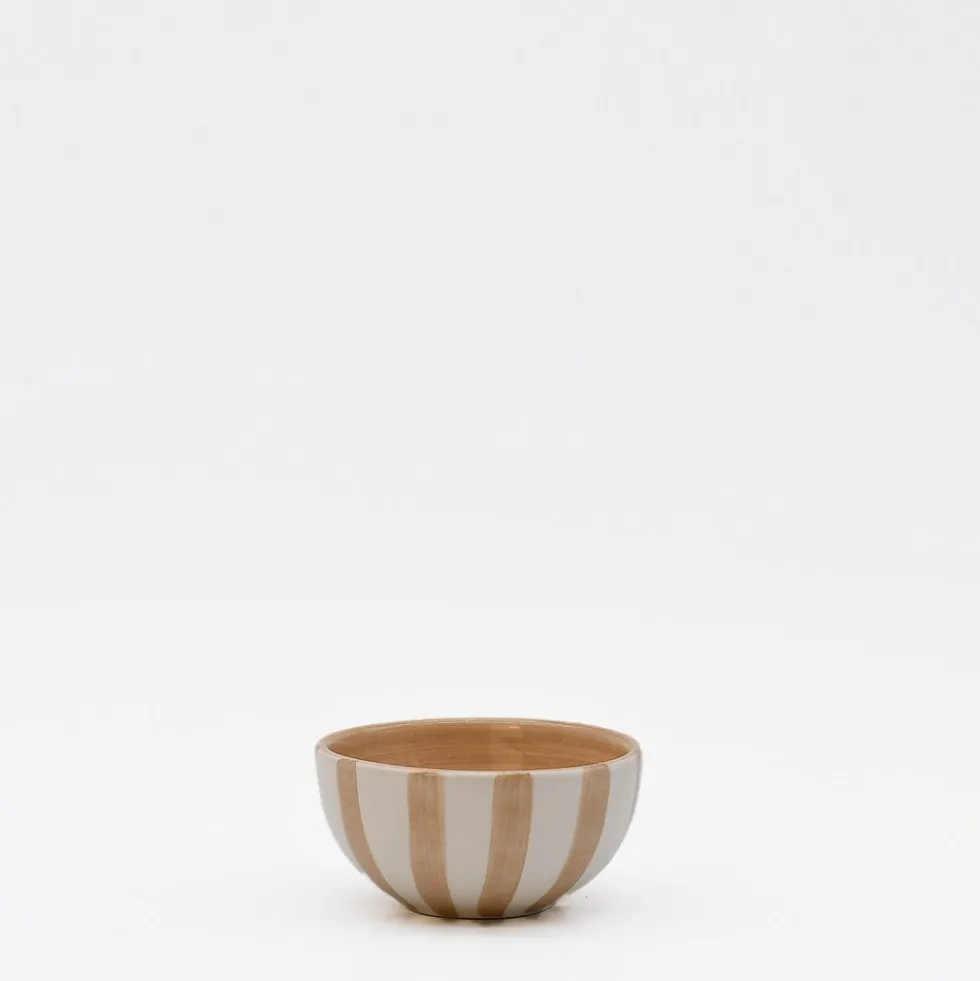 Petit bol rayé "Costa Nova Mar" - Moka