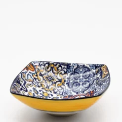 Petit de service plat creux "Azulejos" - Jaune