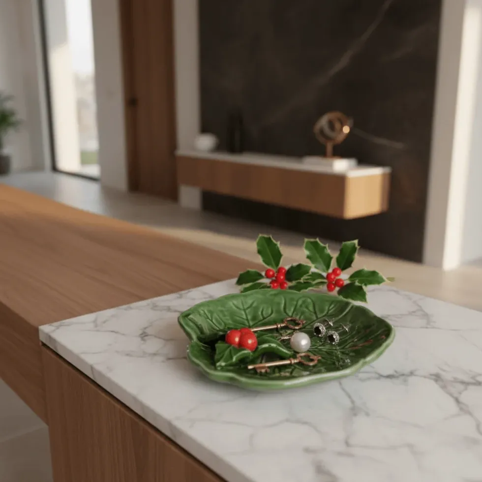 Petite assiette en céramique "Avezinho" verte