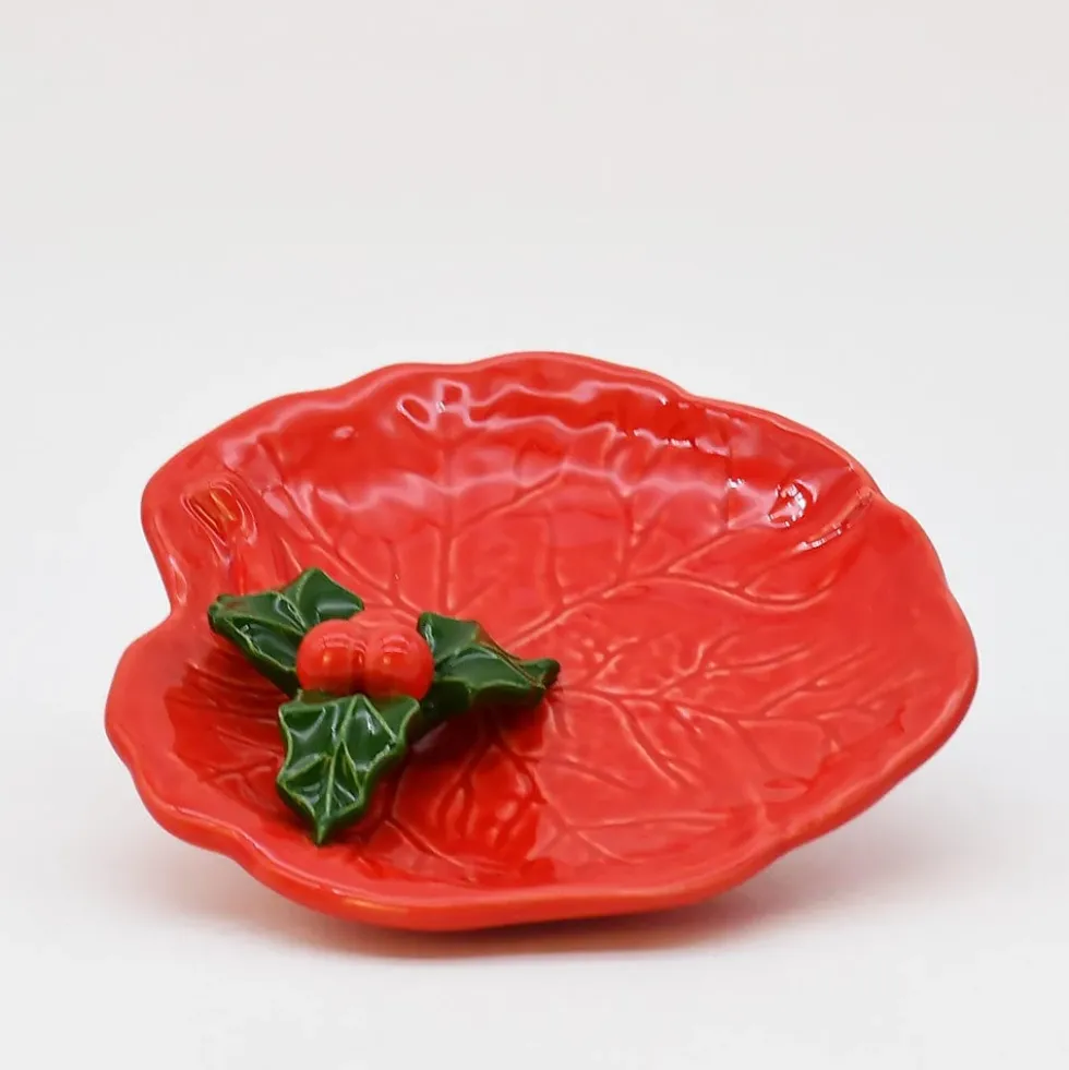 Petite assiette en céramique "Avezinho" rouge