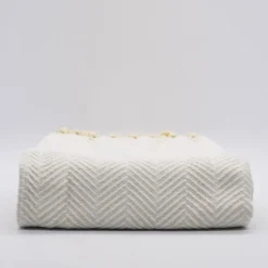 Plaid en coton "Chevrons" - Blanc