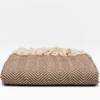 Plaid en coton "Chevrons" - Camel