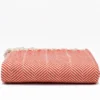 Plaid en coton "Chevrons" - Orange