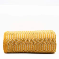 Plaid en coton "Hexa" - Ocre