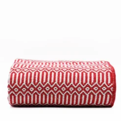 Plaid en coton "Hexa" - Rouge