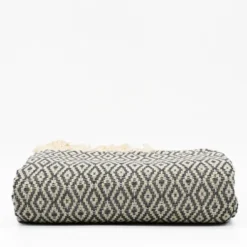 Plaid en coton "Losango" - Gris foncé