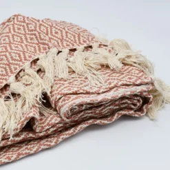 Plaid en coton "Losango" - Terracotta
