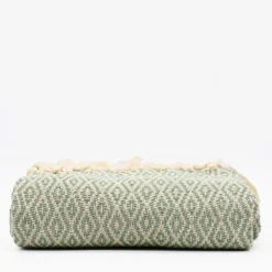 Plaid en coton "Losango" - Vert clair