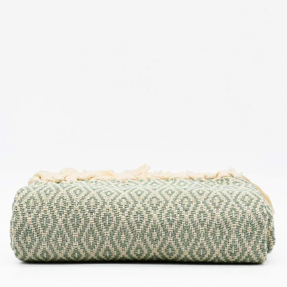 Plaid en coton "Losango" - Vert clair