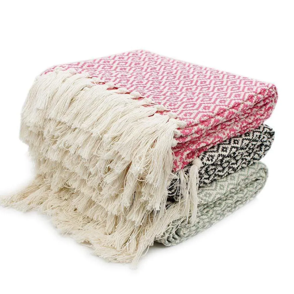 Plaid en coton "Losango" - Vert clair