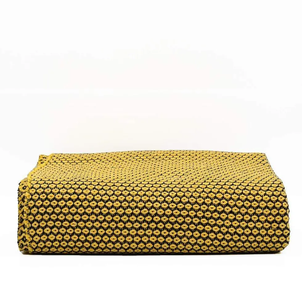 Plaid en coton "Ponto" - Jaune