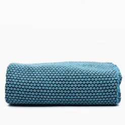 Plaid en coton "Ponto" - Turquoise