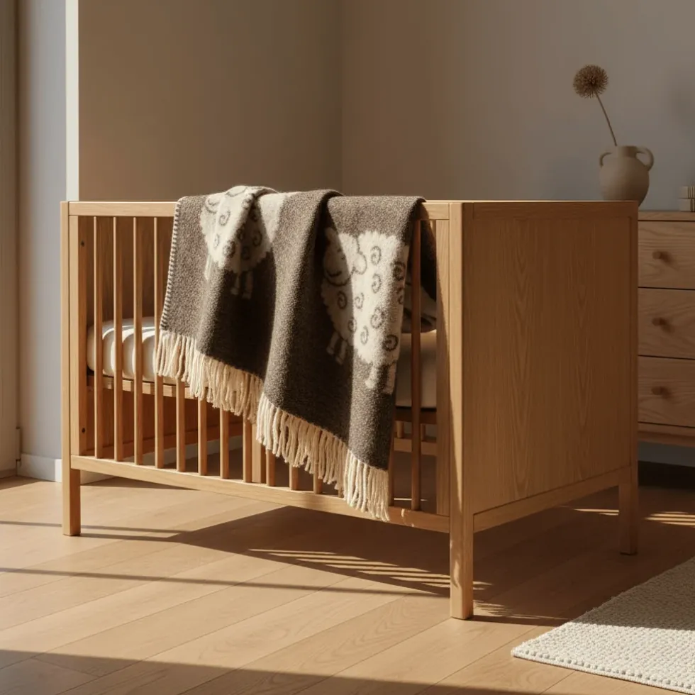 Plaid enfant en laine - Marron