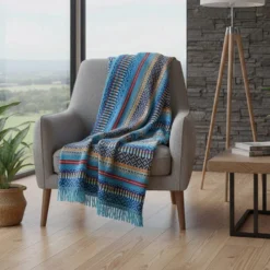 Plaid traditionnel à frange 